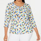 Blusa feminina estampada plus size jacquard branca tamanho 0X da coleção JM