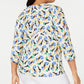 Blusa feminina estampada plus size jacquard branca tamanho 0X da coleção JM