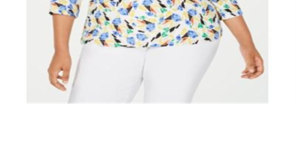 Blusa feminina estampada plus size jacquard branca tamanho 0X da coleção JM