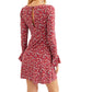 Vestido curto vermelho de manga comprida feminino Free People, tamanho P