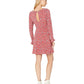 Vestido curto vermelho de manga comprida feminino Free People, tamanho P