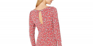Vestido curto vermelho de manga comprida feminino Free People, tamanho P