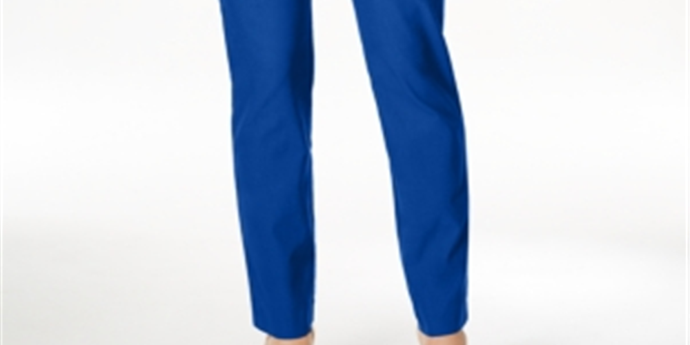 Calça feminina Charter Club Cambridge Tummy Control Slim Leg Azul Tamanho 6 Petite