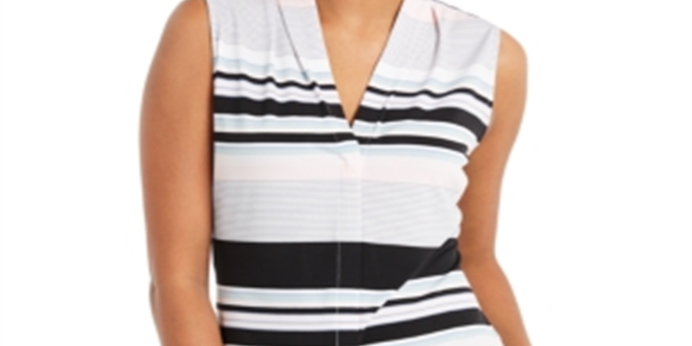 Blusa listrada feminina Calvin Klein preta tamanho médio