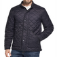 Jaqueta masculina vintage à prova de intempéries com zíper completo e acolchoado em formato de diamante, preta, tamanho XX-G