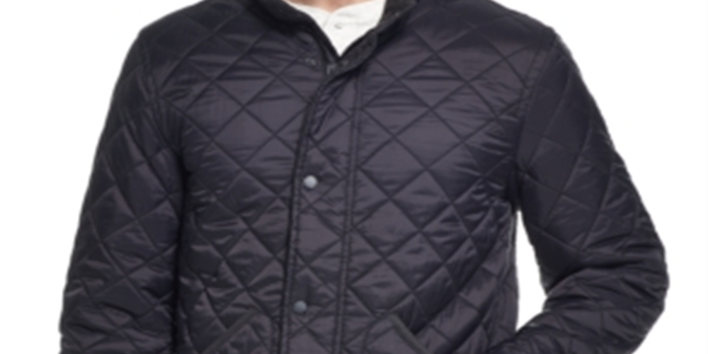 Jaqueta masculina vintage à prova de intempéries com zíper completo e acolchoado em formato de diamante, preta, tamanho XX-G