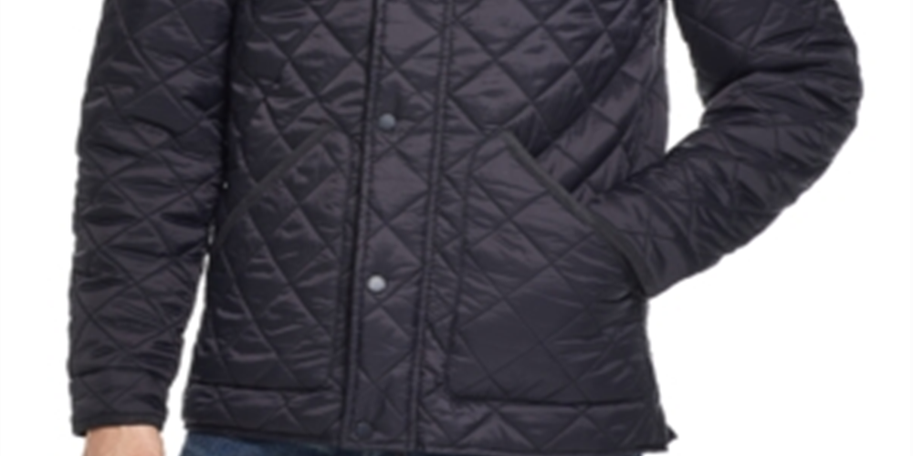 Jaqueta masculina vintage à prova de intempéries com zíper completo e acolchoado em formato de diamante, preta, tamanho XX-G