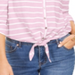 Blusa feminina estampada com amarração frontal, rosa, tamanho pequeno, estilo &amp; co