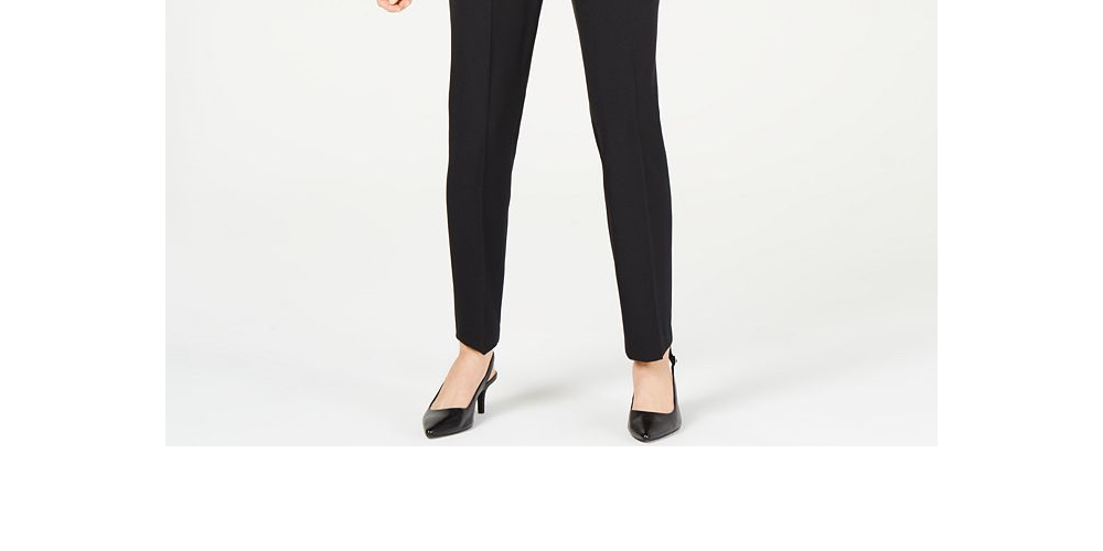 Le Suit Feminino Birdseye Um Botão Calça Terno - Preto Tamanho 2 Petite