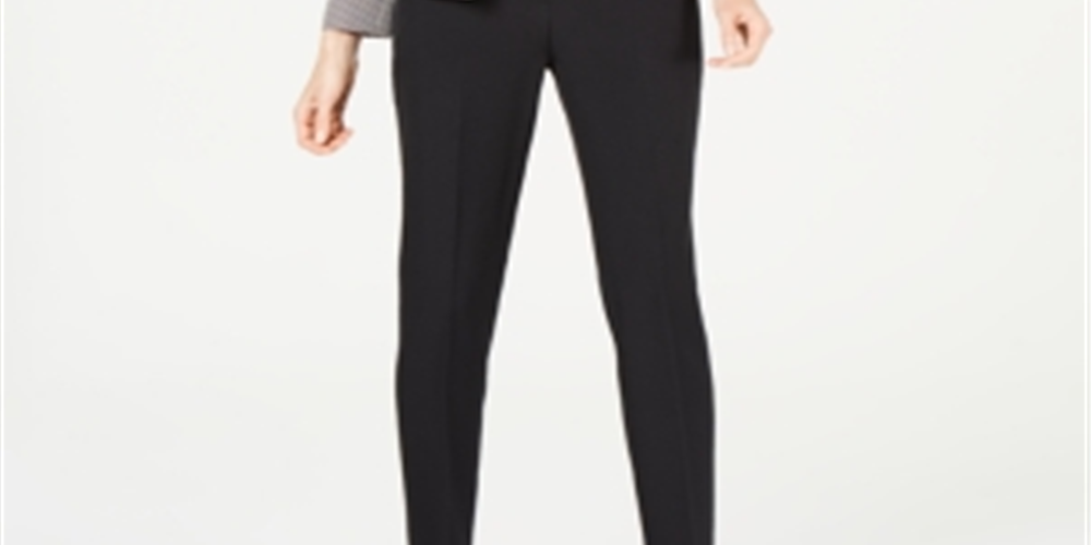Le Suit Feminino Birdseye Um Botão Calça Terno - Preto Tamanho 2 Petite