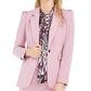 Blazer feminino Bar III com ombros bufantes e um botão, rosa, tamanho 4