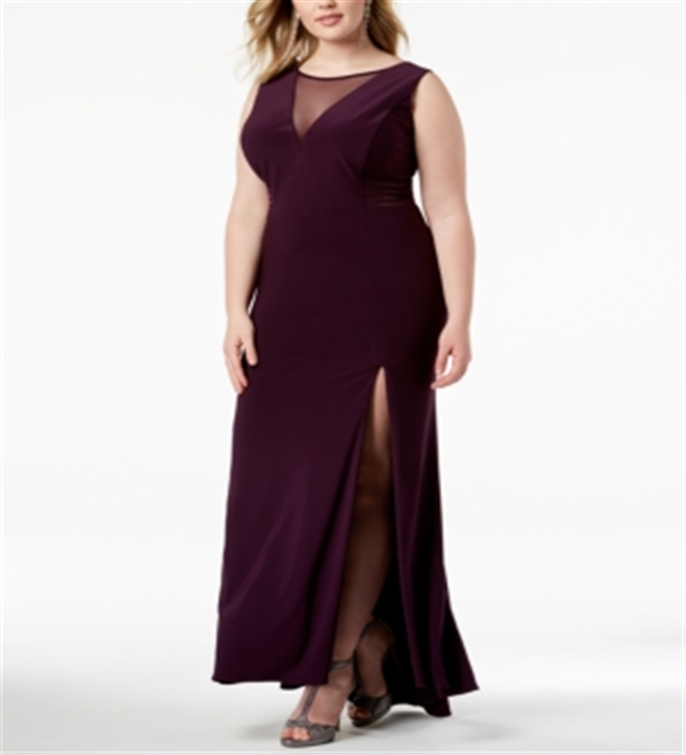 Vestido Feminino Trendy Plus Mesh Inset da Morgan &amp; Company Roxo Tamanho 16W