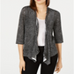 Cardigan feminino Alfani com frente aberta e mistura de linho, preto, tamanho grande