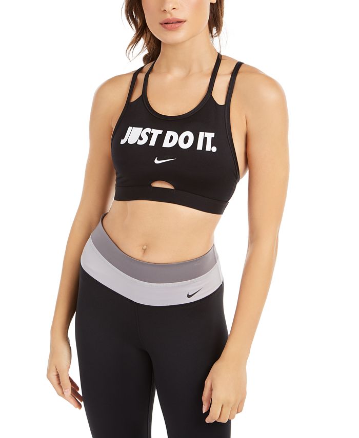 Sutiã esportivo Nike Dri Fit Just Do It Mid Impact feminino, preto, tamanho X-Large