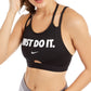 Sutiã esportivo Nike Dri Fit Just Do It Mid Impact feminino, preto, tamanho X-Large