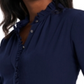 Blusa feminina Riley &amp; Rae com babados e acabamento em babados, tamanho pequeno, azul