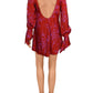 Vestido curto de cetim feminino Free People, vermelho, tamanho X-S