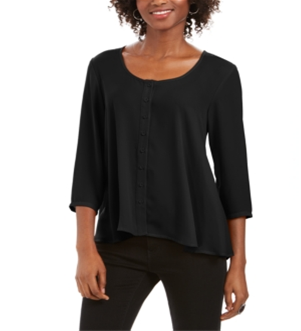Blusa feminina estilo swing preta tamanho extrapequeno