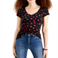 Camiseta estampada Planet Gold Junior com decote em V, preta, tamanho pequeno