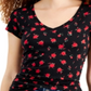 Camiseta estampada Planet Gold Junior com decote em V, preta, tamanho pequeno