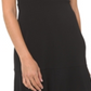 Vestido feminino Michael Kors com babados e costura evasê, preto, tamanho pequeno, médio