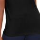 Camiseta feminina Karen Scott com acabamento em crochê e algodão, preta, tamanho grande