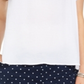 Blusa feminina com babados e mangas bufantes, tamanho pequeno, branca, estilo &amp; co
