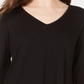 Top de chiffon com bainha feminino Style &amp; Co, preto, tamanho pequeno