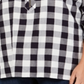 Tommy Hilfiger Blusa xadrez feminina de manga comprida com botões, cinza, tamanho 1X