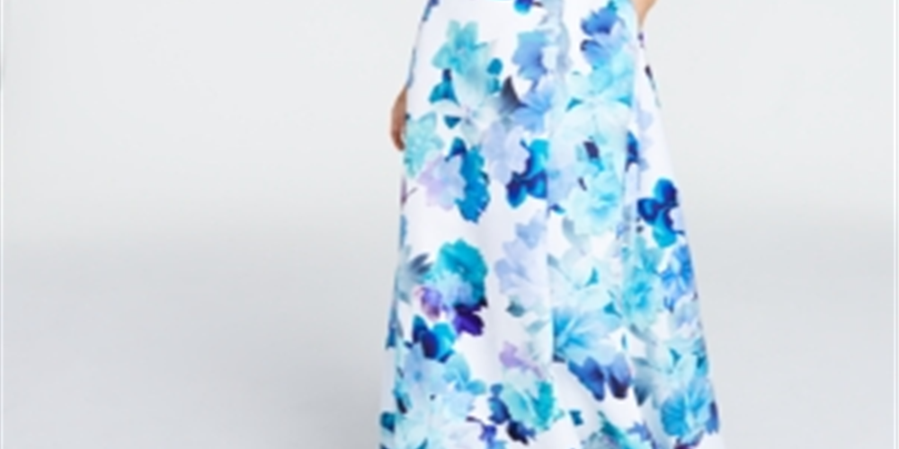 Jump Vestido Feminino Floral Alcinhas Espaguete Decote V Comprimento Total Ajuste Formal Flare Branco Tamanho 5-6