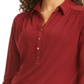 Camisa polo feminina Charter Club manga 3/4 vermelha tamanho pequeno