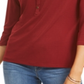 Camisa polo feminina Charter Club manga 3/4 vermelha tamanho pequeno