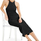 Vestido feminino com decote halter canelado da INC International Concepts, preto, tamanho pequeno
