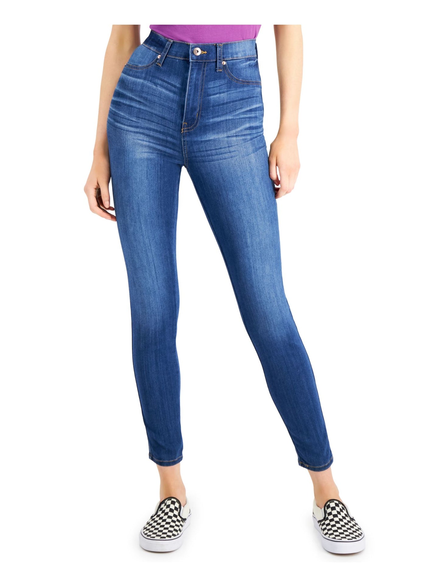 Calça jeans skinny feminina Curvy Ultra High Rise Ankle Blue da Celebrity Pink, tamanho 3/36