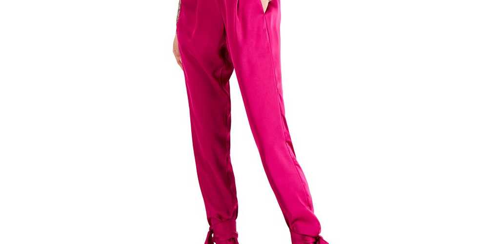 Vestido feminino de cetim com bainha reta elástica INC International Concepts, rosa, tamanho 0