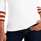 Tommy Hilfiger Blusa Feminina Listrada Manga Longa Branca Tamanho XG