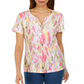 Karen Scott Blusa Henley Estampada Feminina Laranja Tamanho Médio