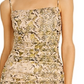 Vestido curto justo com estampa de cobra Jocelyn da Guss para mulheres, marrom, tamanho pequeno