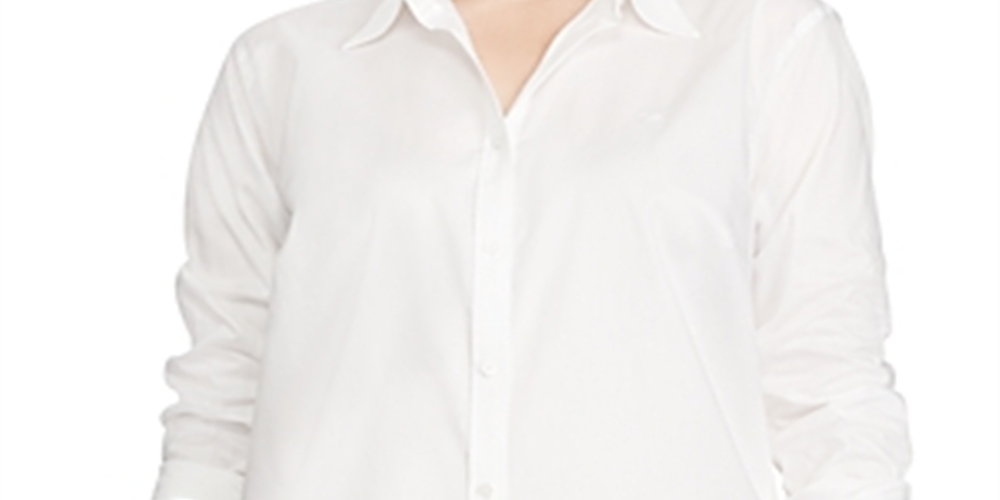 Ralph Lauren Feminino Aaron Não Passar a Ferro Casual Botão Down Top Branco Tamanho 3X