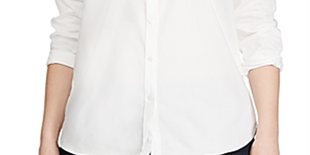 Ralph Lauren Feminino Aaron Não Passar a Ferro Casual Botão Down Top Branco Tamanho 3X