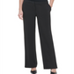 Calça feminina Calvin Klein Flare com fenda larga, preta, tamanho 6