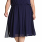 Vestido feminino Anne Klein Plus com cordão MIDI, azul, tamanho 1X