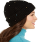 INC International Concepts Gorro Feminino com Pedras Pretas, Tamanho Único