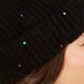 INC International Concepts Gorro Feminino com Pedras Pretas, Tamanho Único