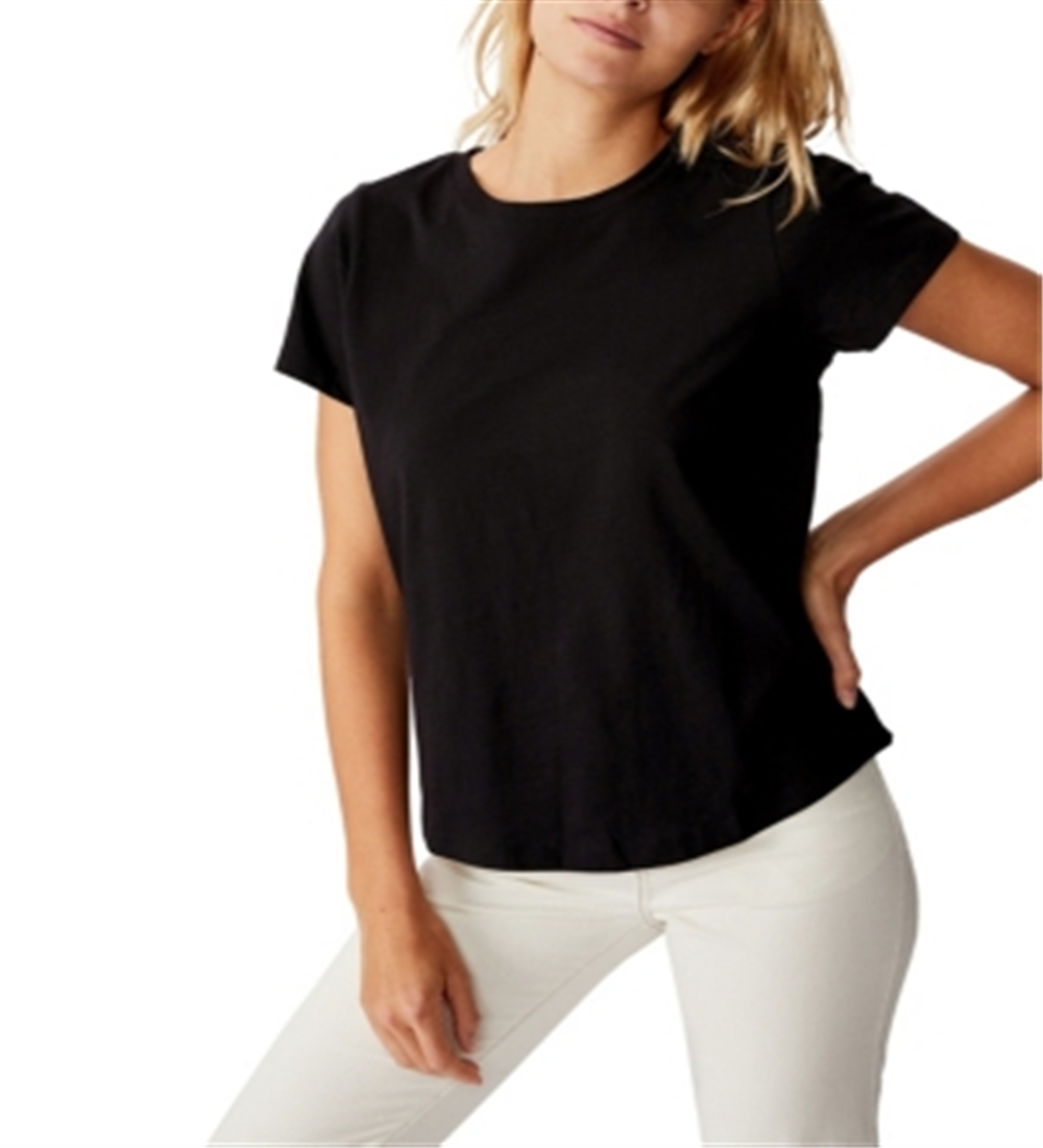 Camiseta feminina Cotton on the One Crew preta tamanho X-S