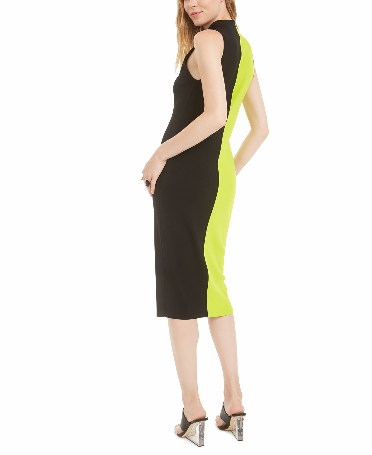 Vestido suéter feminino Bar III Colorblocked verde tamanho G