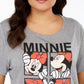 Camiseta feminina moderna da Minnie Plus da Modern Lux, cinza, tamanho 3X