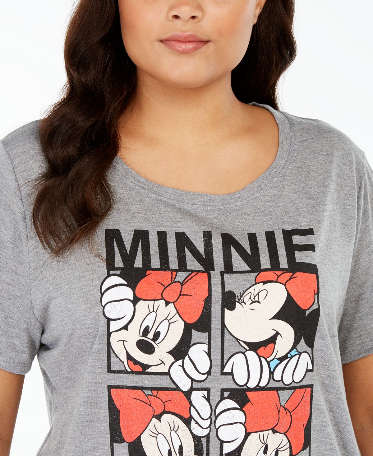 Camiseta feminina moderna da Minnie Plus da Modern Lux, cinza, tamanho 3X