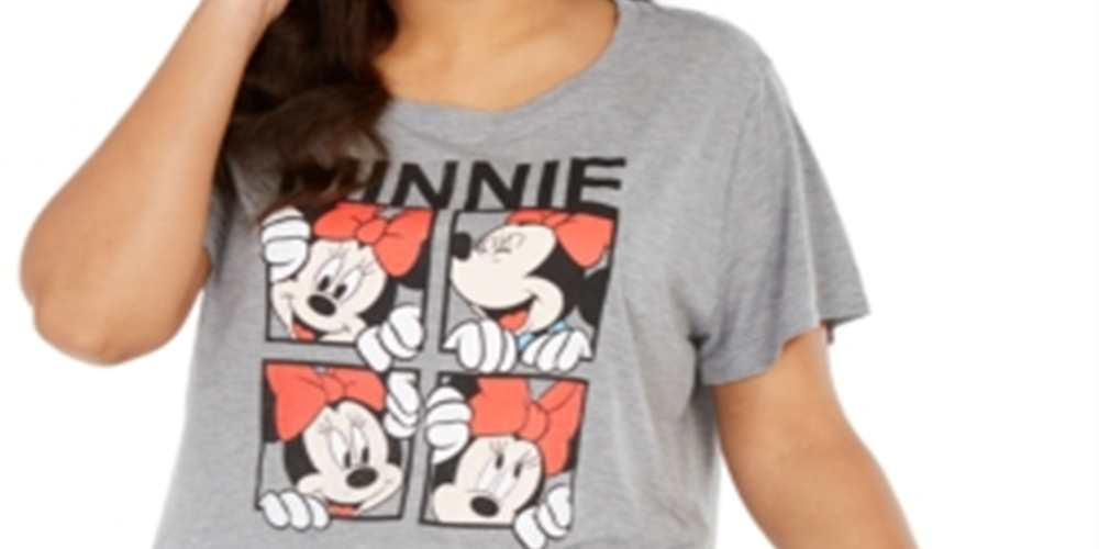 Camiseta feminina moderna da Minnie Plus da Modern Lux, cinza, tamanho 3X