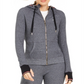 Tommy Hilfiger Sport Waffle Knit Hoodie com zíper, cinza, tamanho GG, feminino